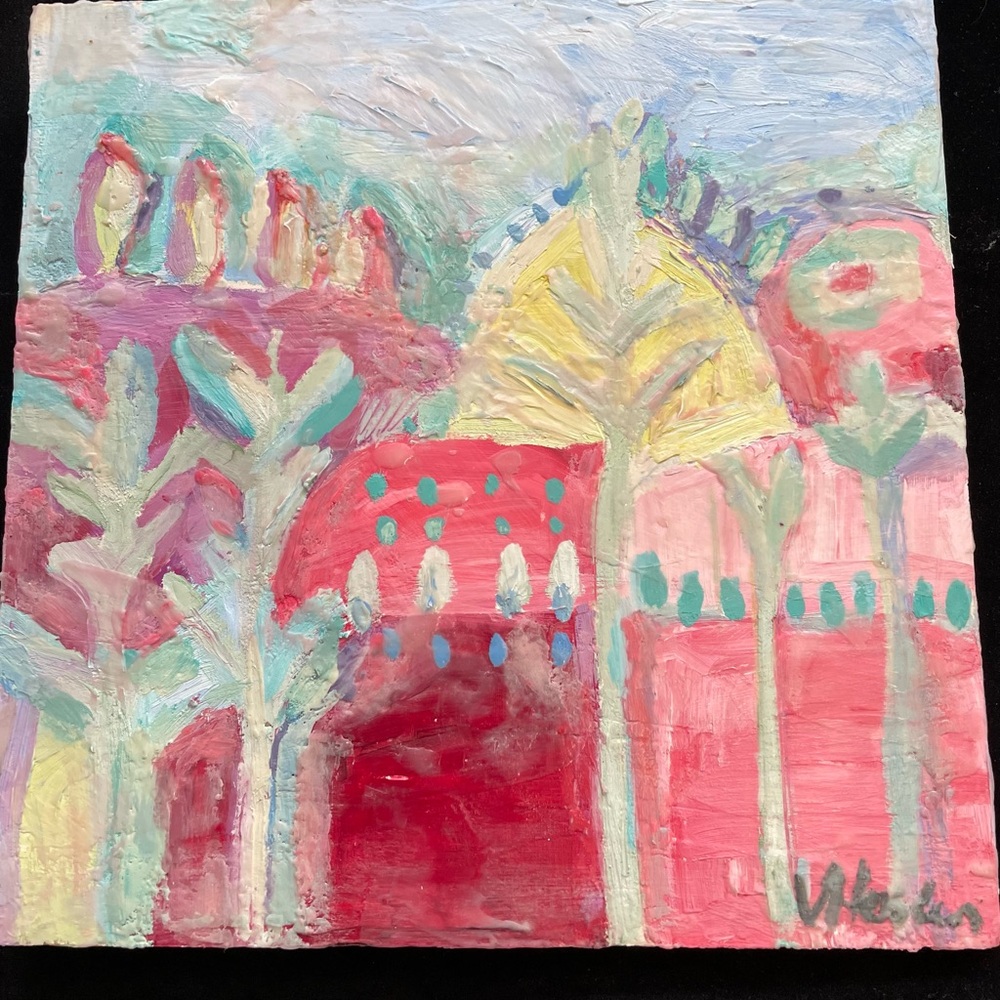 “Seeking Light”” An  Encaustic  Wax And Oil  Original Painting 12”x12”On Wood